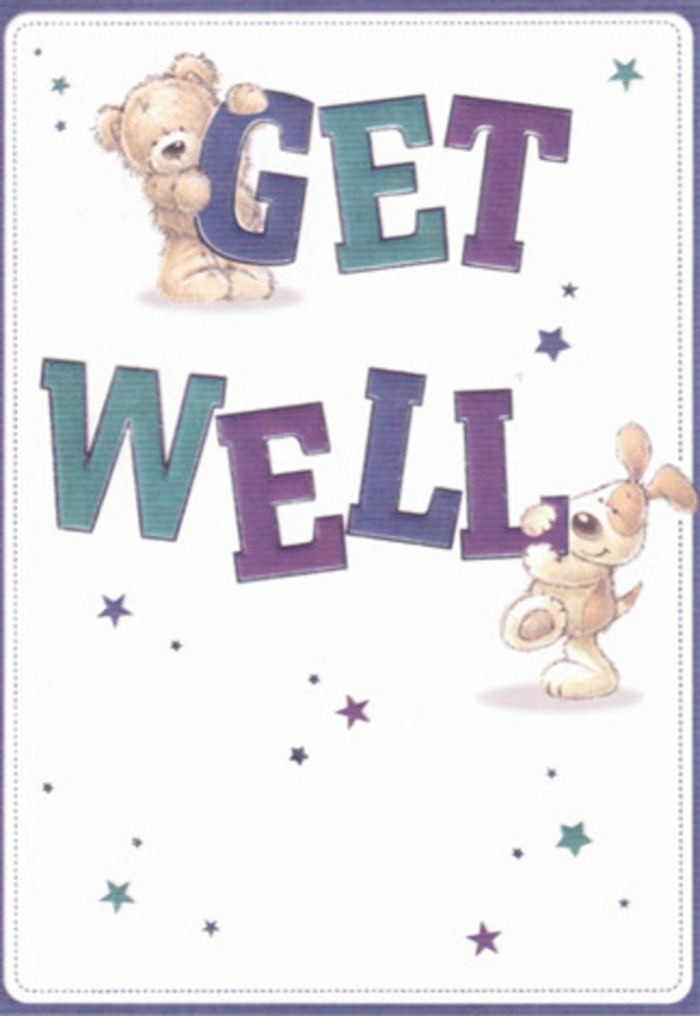 This heartwarming get well card is alive with playful encouragement, offering a scene that feels as inviting as a sunny afternoon in Dartmouth Park. The illustration features a gentle bear, whose fluffy texture suggests affectionate hugs, grasping the top of a bold 'GET' painted in jewel-toned purples and deep aquas. Below, a floppy-eared puppy nestles up to the sturdy 'WELL', the softness of his fur captured in delicate brushwork that calls to mind the comfort of a favourite childhood toy. Scattered stars tumble around them, their radiant blues and amethysts twinkling like the evening sky above local gardens. The crisp, white backdrop creates an airy spaciousness, reminiscent of fresh, open mornings along Dartmouth Park Hill. The typography leaps from the card, its confident, rounded letters providing a foundation of reassurance-much like the solid, cheerful bouquets designed by local florists for neighbours in need of cheer. The entire composition is woven with intuition and kindness, offering a blend of tactile charm and visual brightness that promises healing and hope. Sending this card alongside fresh flowers echoes the genuine care and sense of renewal found all over Dartmouth Park.