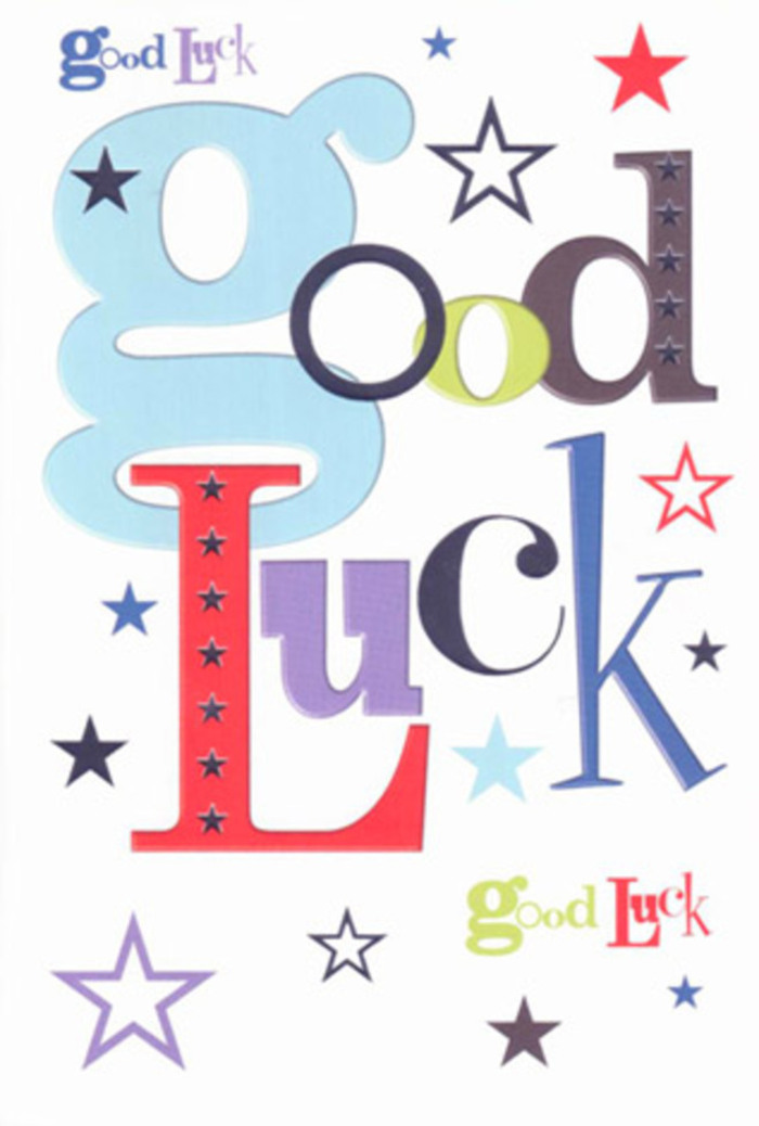 There's an undeniable charm in this good luck card, its vibrant design bringing to mind a mini celebration happening right on a leafy Dartmouth Park terrace. Each letter bursts onto the card: broad pastel blue, slender midnight black, bold cherry red-all accentuated by a dynamic scatter of colorful stars. These stars seem to leap joyfully across the card like the laughter of friends gathering in a local cafe along Highgate Road. Generous white space surrounds the design, lending a modern, spacious feel, while the varied, artistic typography exudes the kind of warmth and support that makes the Dartmouth Park neighborhood truly special. As fingers run over the smooth, high-quality paper, there's a sense of connection and anticipation-the same feeling you get awaiting a doorstep delivery from your trusted Dartmoor Park florist. More than just a card, it's a heartfelt encouragement, brimming with hope and neighborly belief, ready to accompany anything from a congratulatory bouquet to a simple wish for courage ahead of a new adventure in North London.